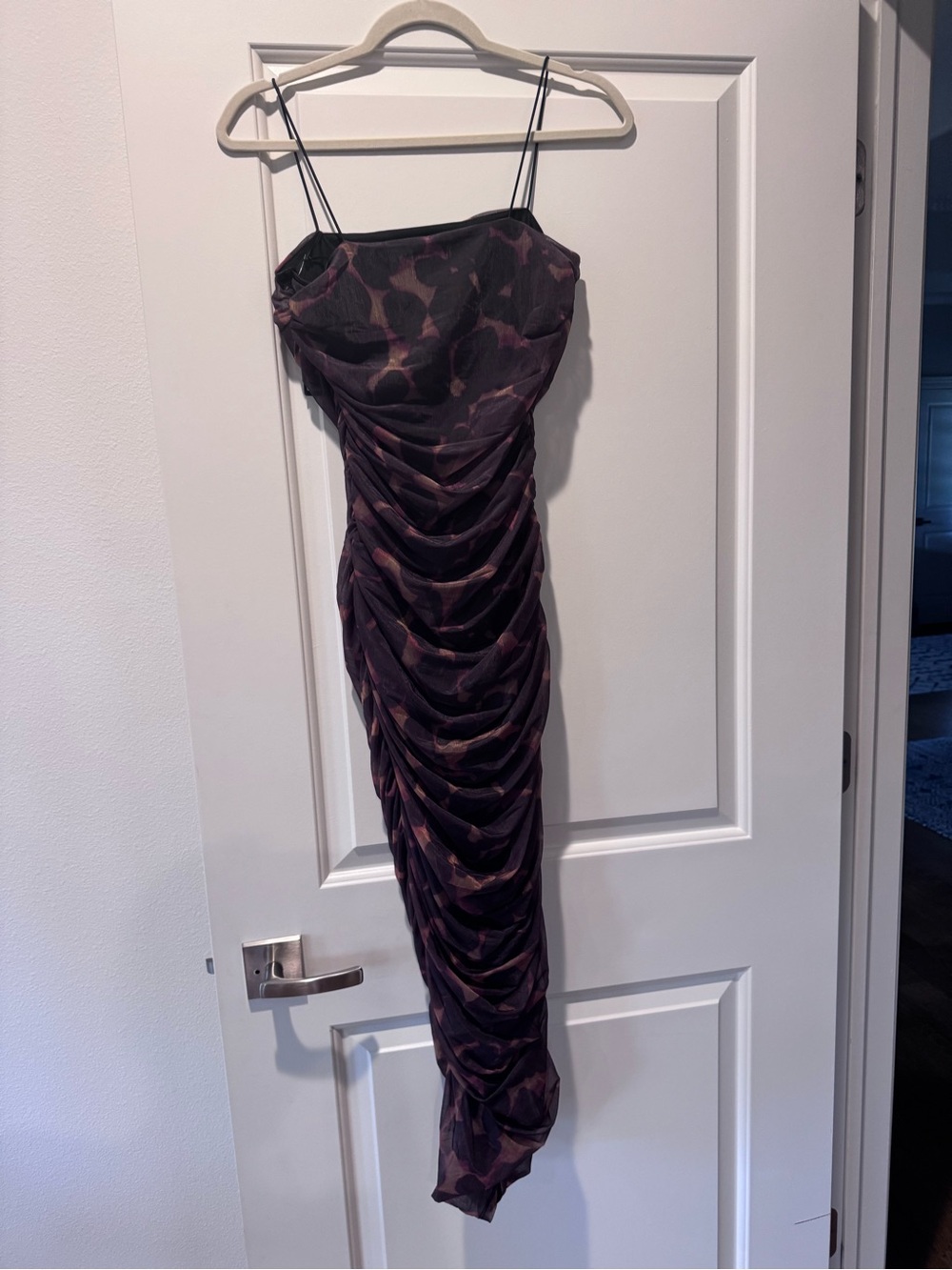 Ruched bodycon Evening Dress in Animal Print